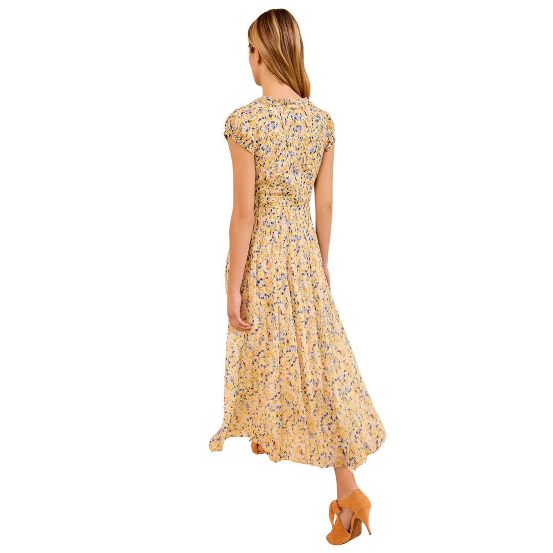 Calliope Silk Midi Dress in Daffodil