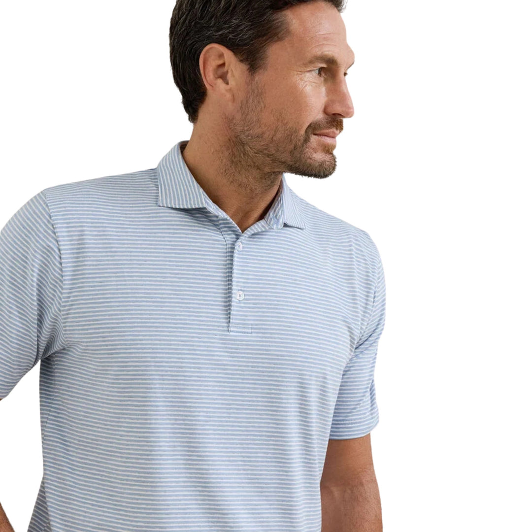 Calvert Crown Flex Cotton Polo in Cloudy Blue