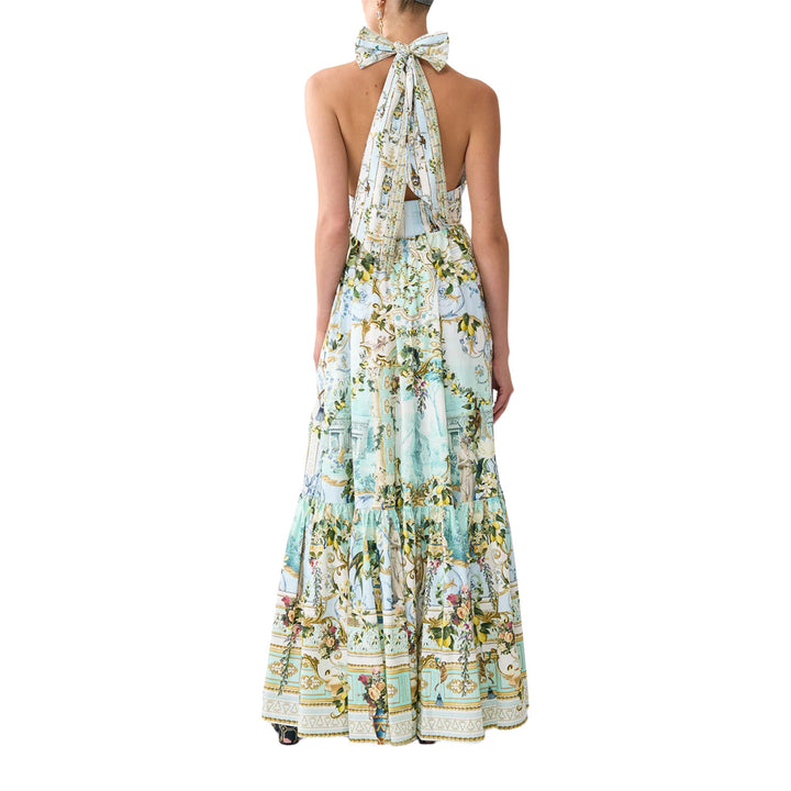 Ruffle Hem Halter Dress