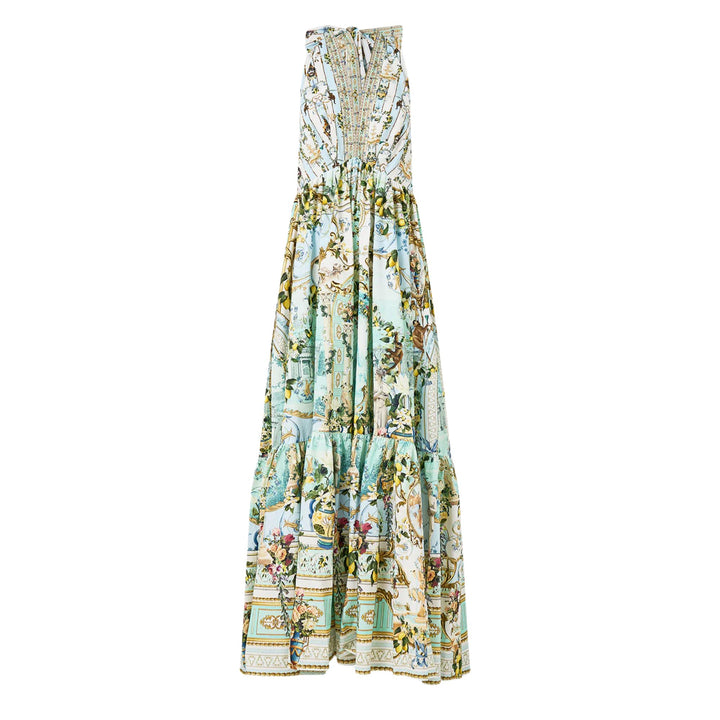 Ruffle Hem Halter Dress