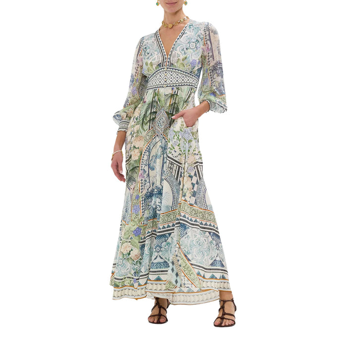 Button Dress With Shaped Waistband