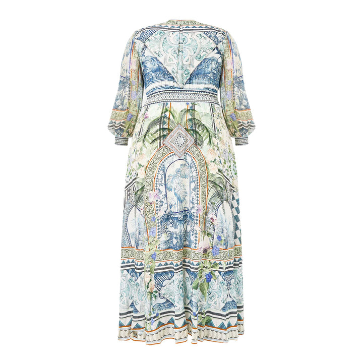 Button Dress With Shaped Waistband