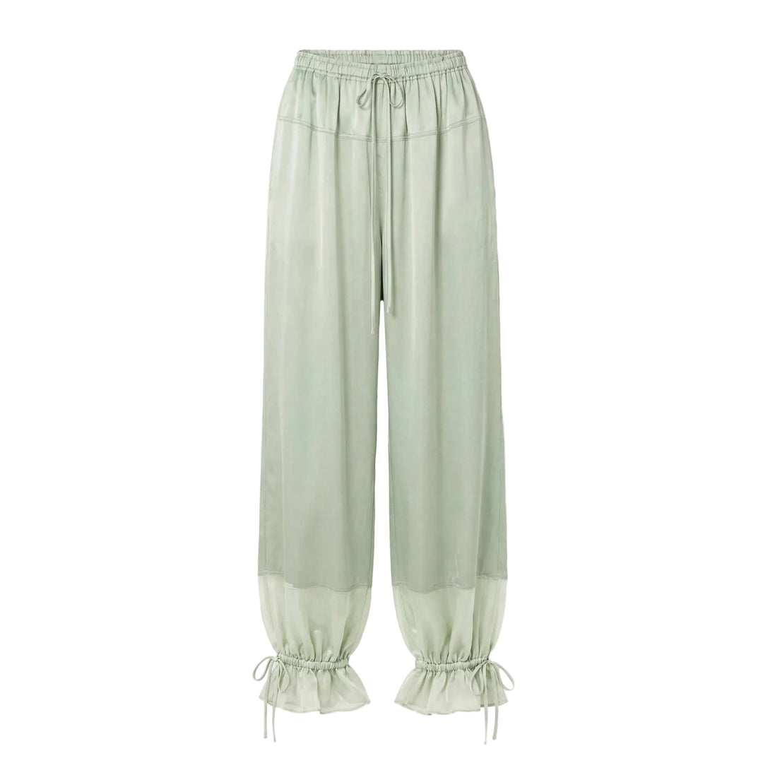 Camille Silk Cinched Pant in Celadon