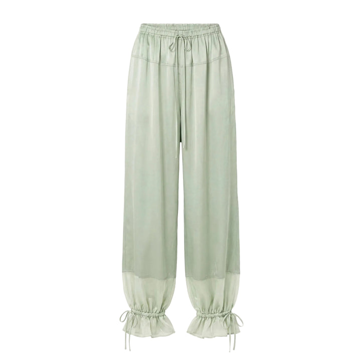 Camille Silk Cinched Pant in Celadon