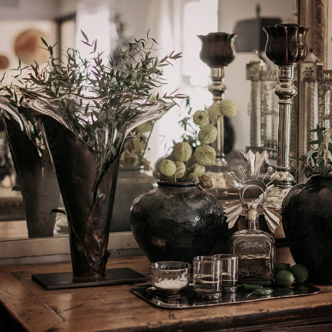 Campanilla Vase with Clear Glass