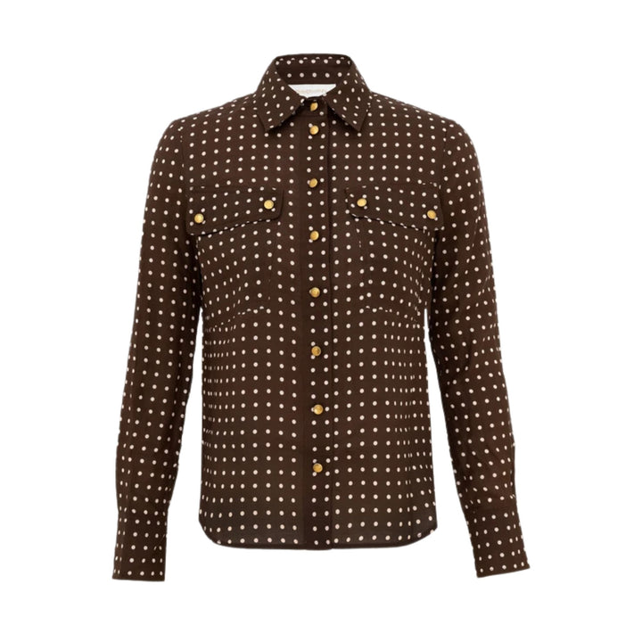 Cargo Shirt in Chocolate/Cream Dot