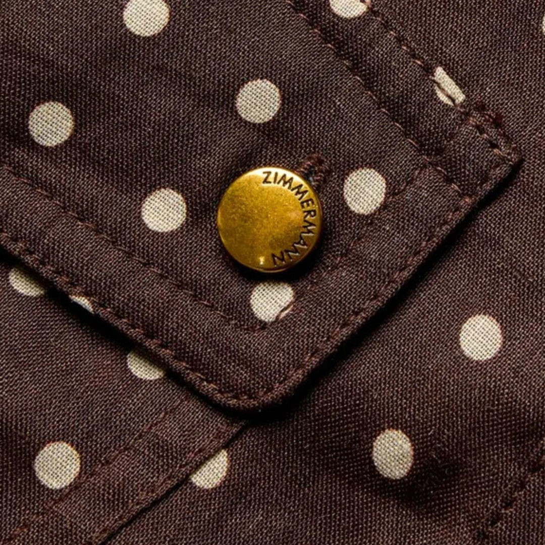 Cargo Shirt in Chocolate/Cream Dot