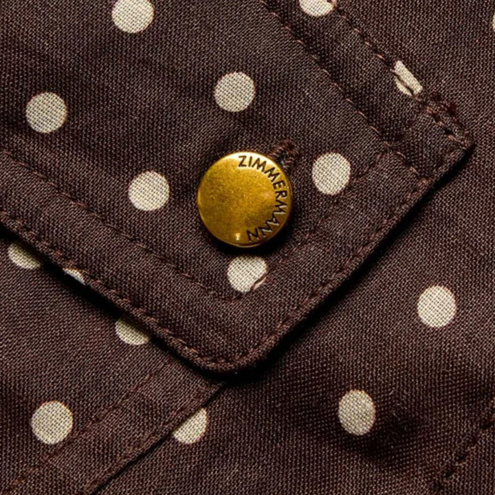 Cargo Shirt in Chocolate/Cream Dot