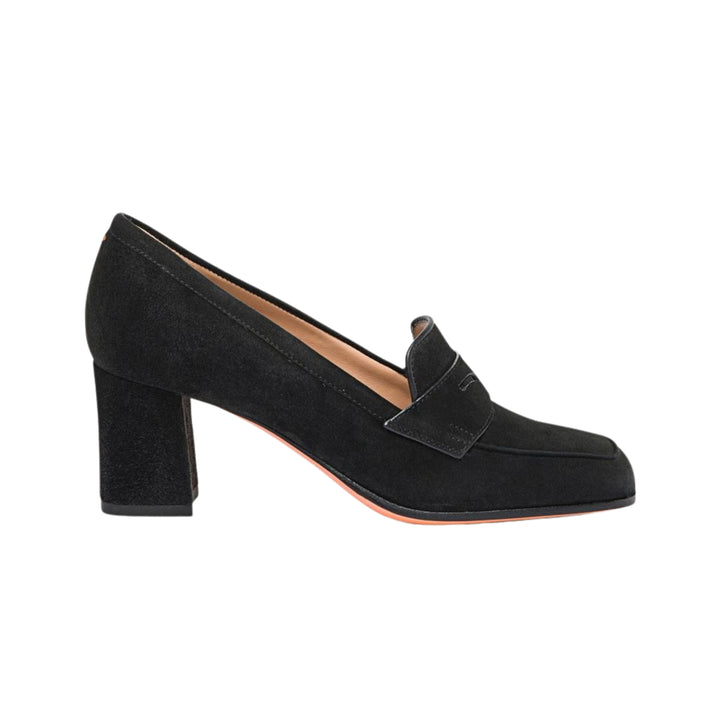 Carla Suede Square-Toed Pump in Black