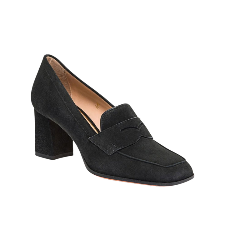 Carla Suede Square-Toed Pump in Black