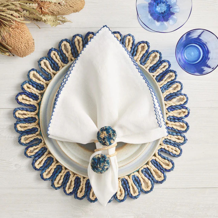 Casbah Napkin - White/Blue