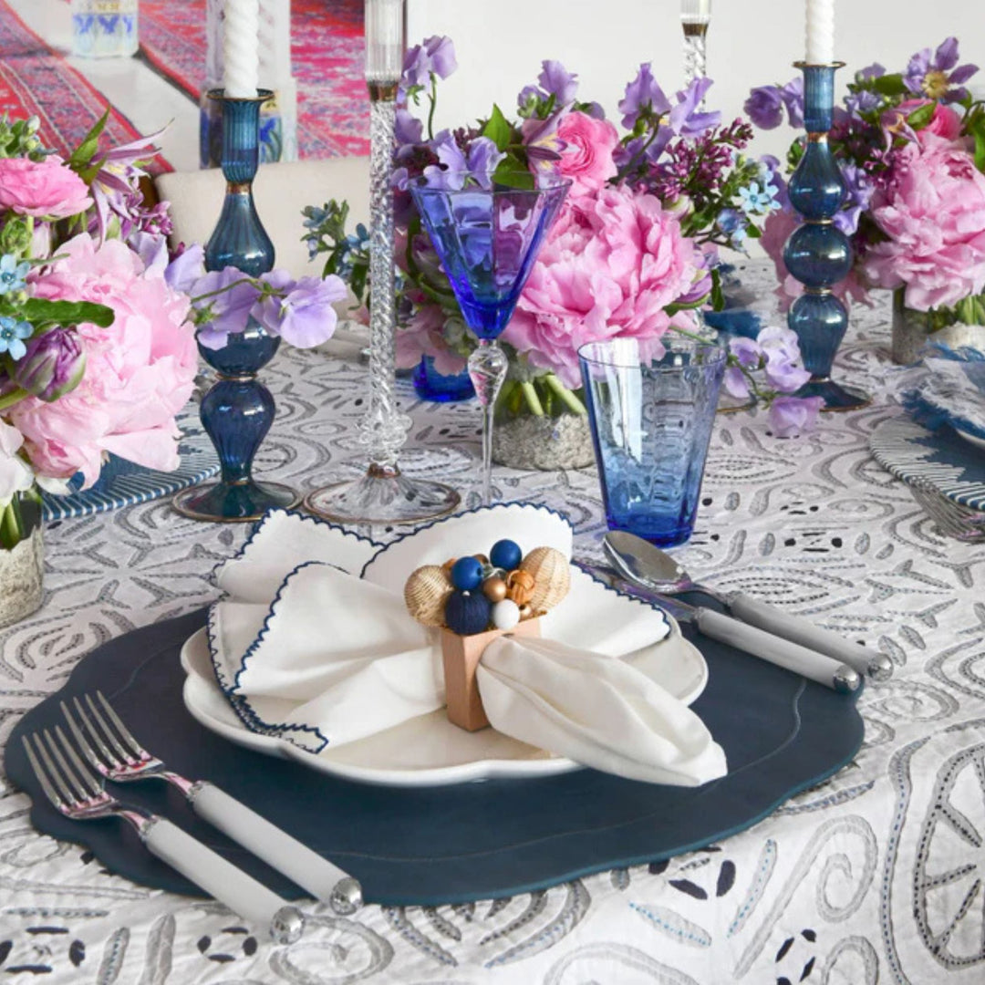 Casbah Napkin - White/Blue