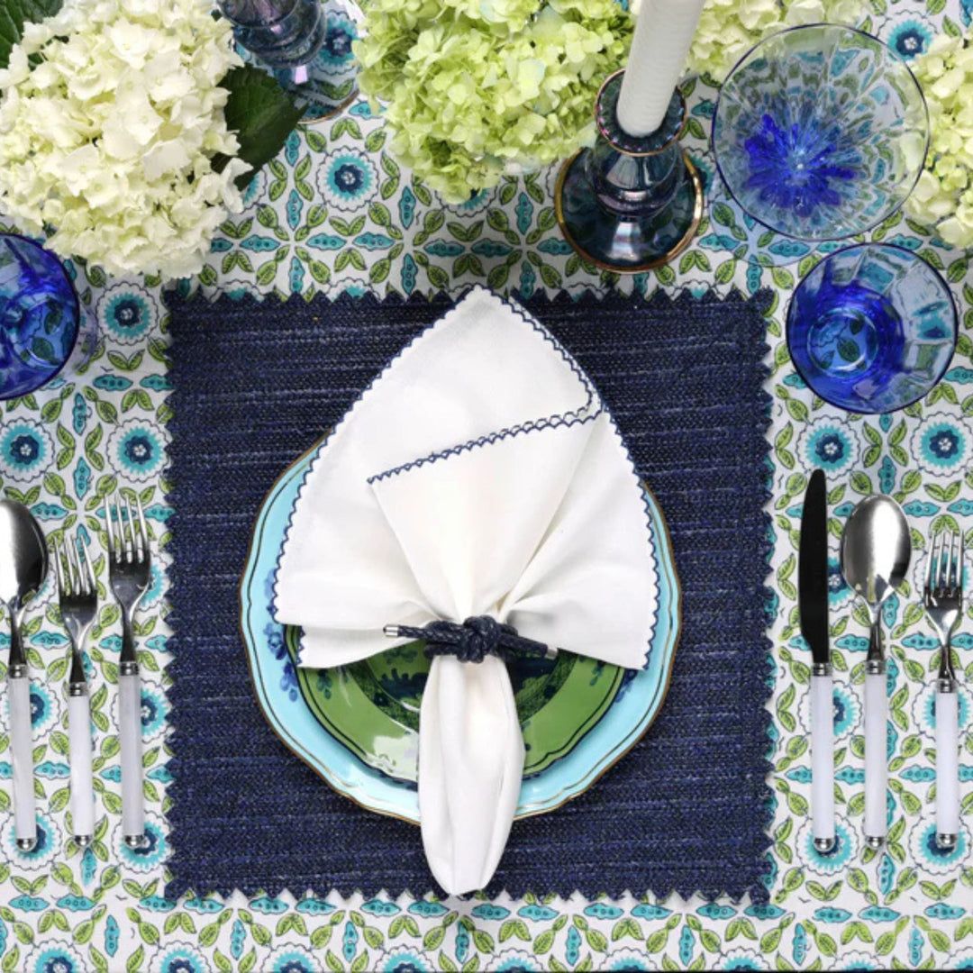 Casbah Napkin - White/Blue
