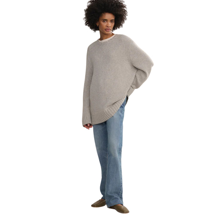 Cashmere Amelia Crewneck, Grey