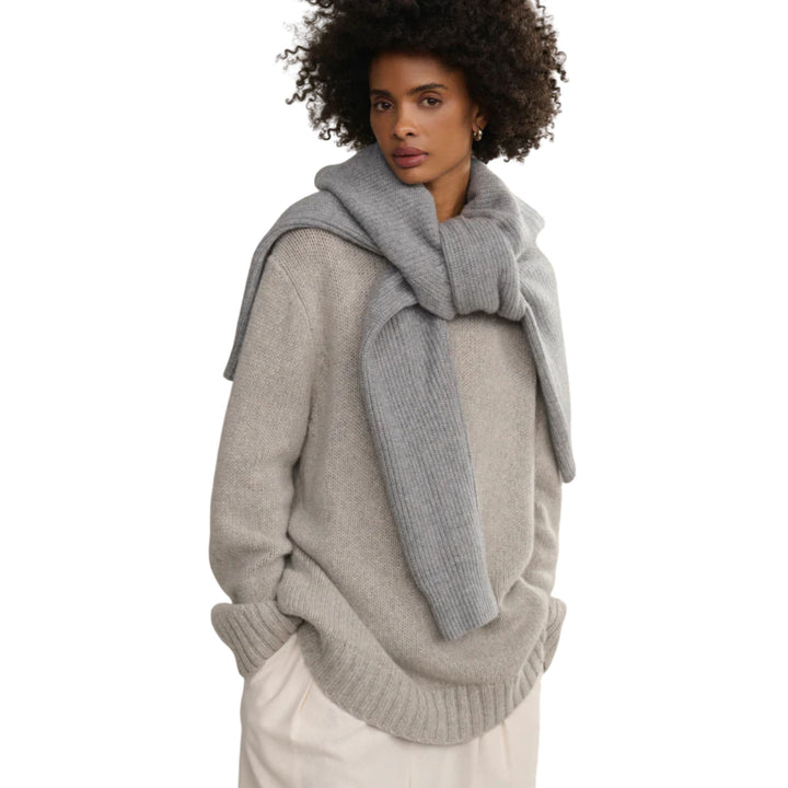Cashmere Amelia Crewneck, Grey