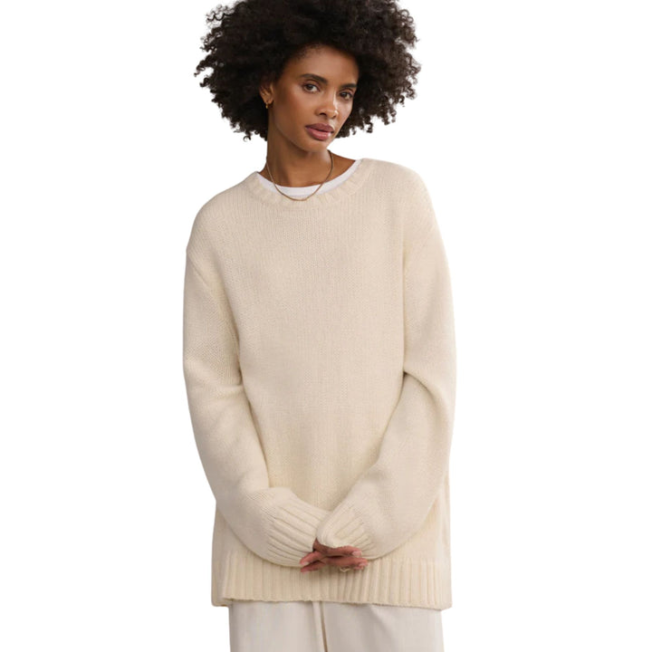 Cashmere Amelia Crewneck, Ivory