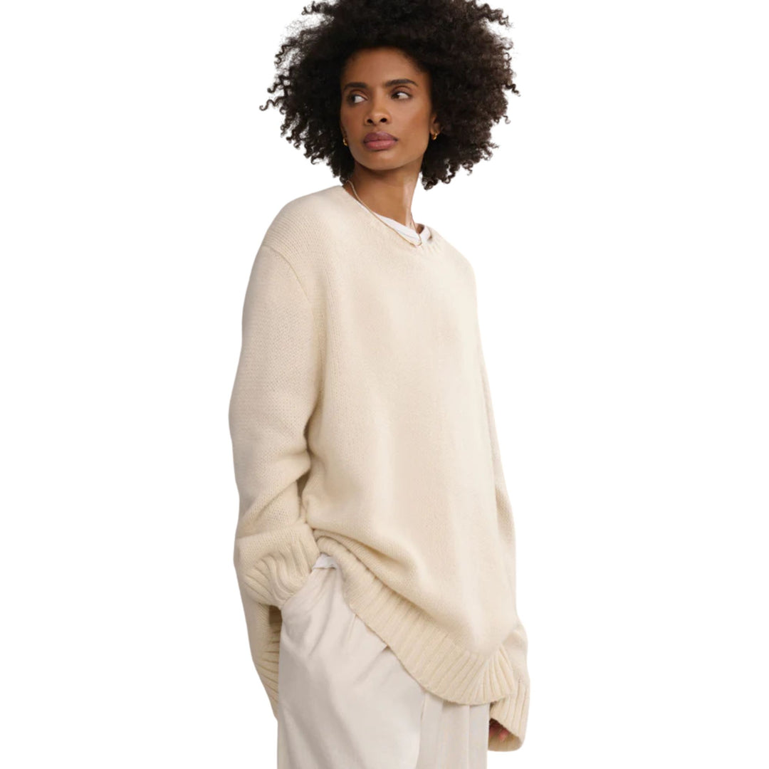 Cashmere Amelia Crewneck, Ivory