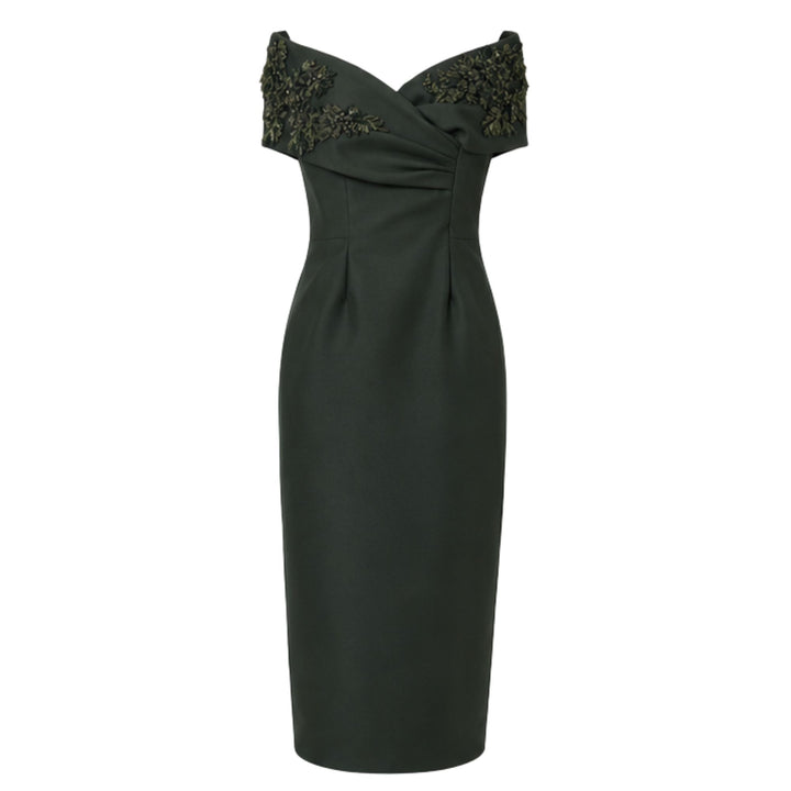 Embellished Off-Shoulder Midi Margaret Dress
