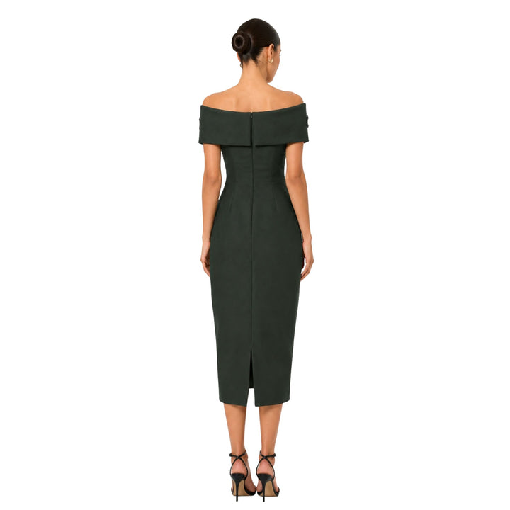 Embellished Off-Shoulder Midi Margaret Dress