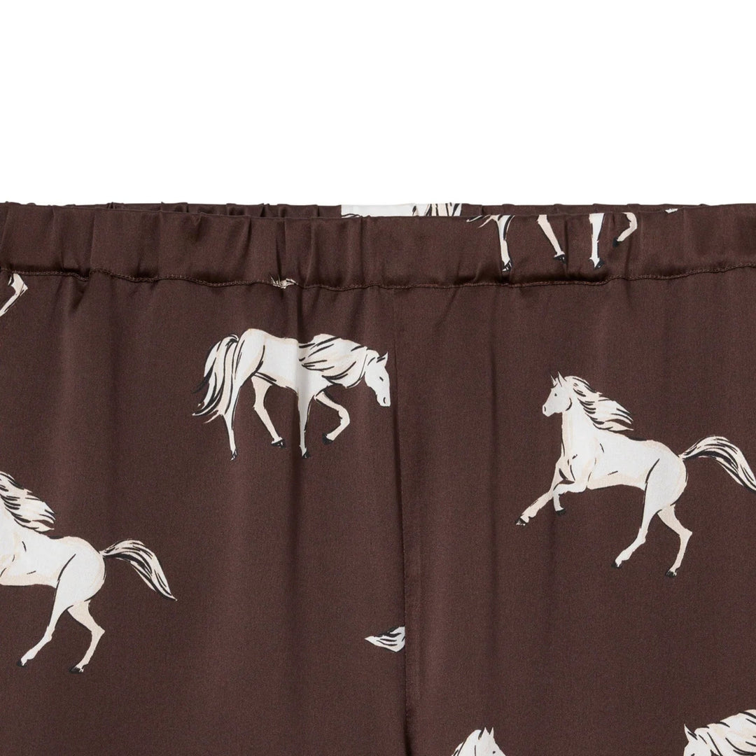 Celine Silk Pajama Set in Highgrove Equestrian
