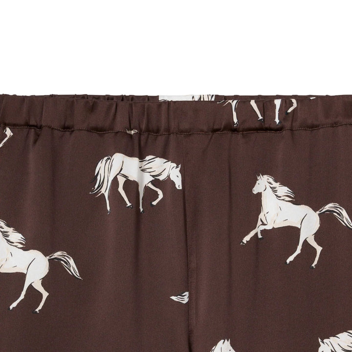 Celine Silk Pajama Set in Highgrove Equestrian