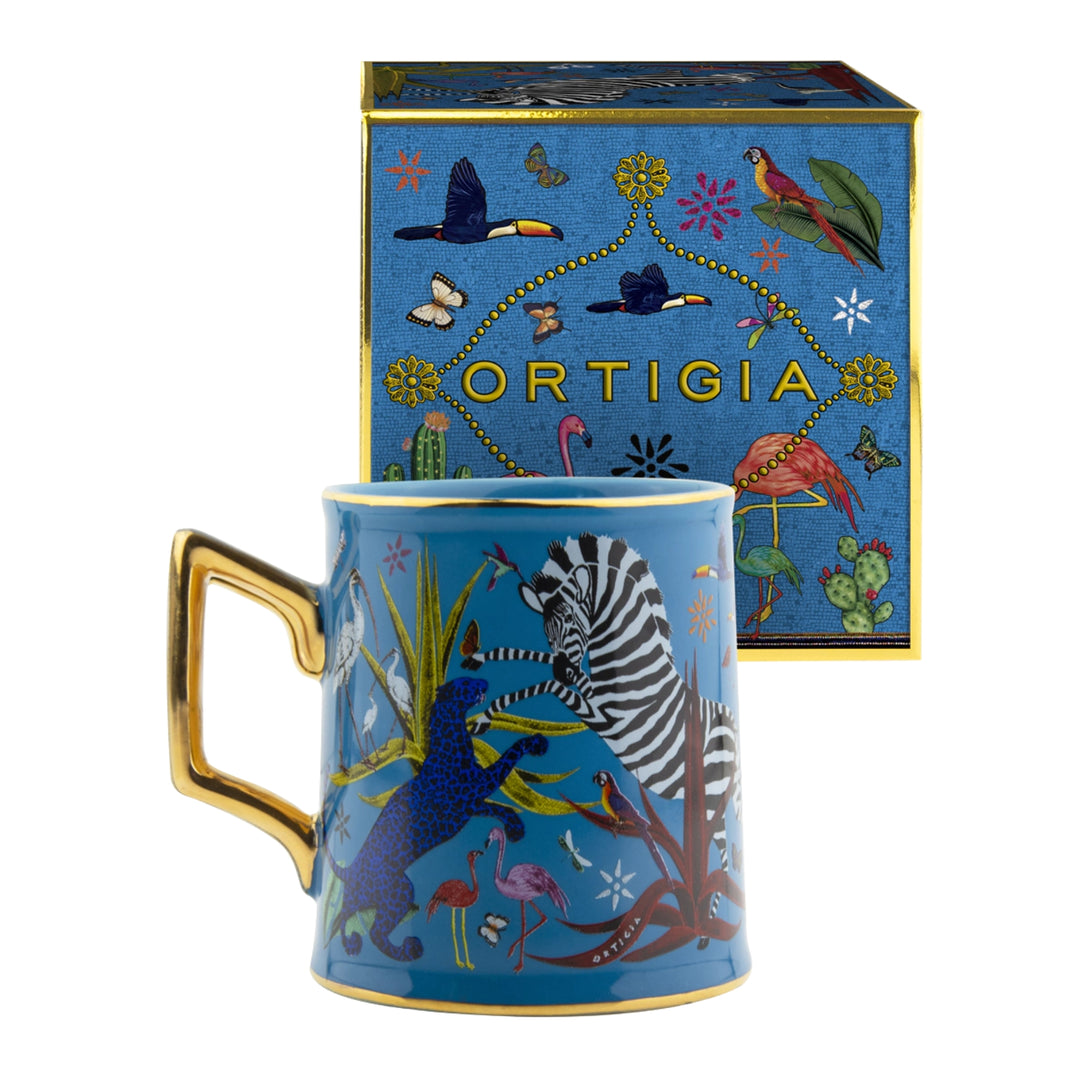 Ceramic Jungle Blue Tazza