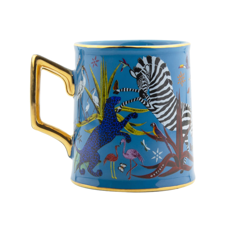 Ceramic Jungle Blue Tazza
