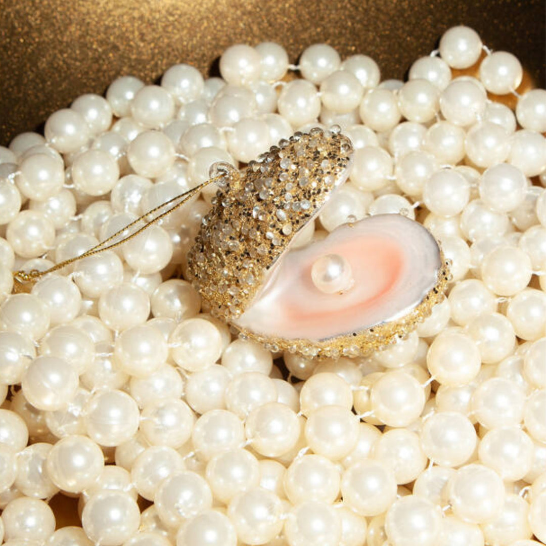 Champagne Glitter Oyster Ornament