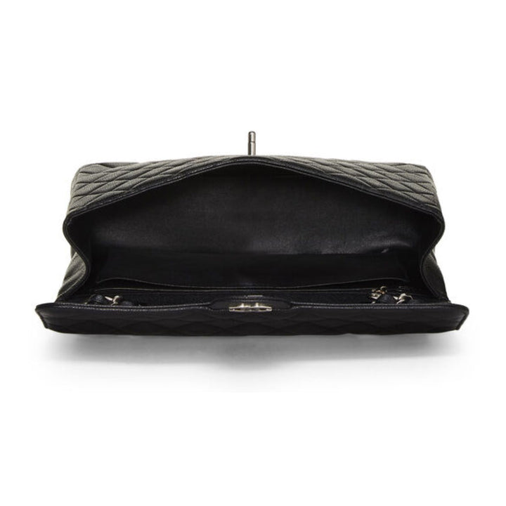 Chanel Quilted Caviar Half Flap Jumbo in Black