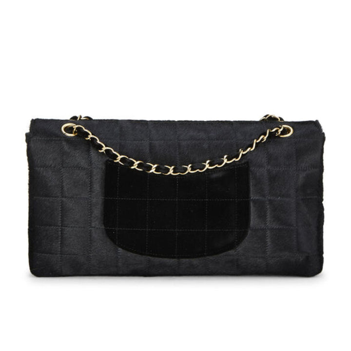Chanel Ponyhair Chocolate Bar Shoulder Bag in Black