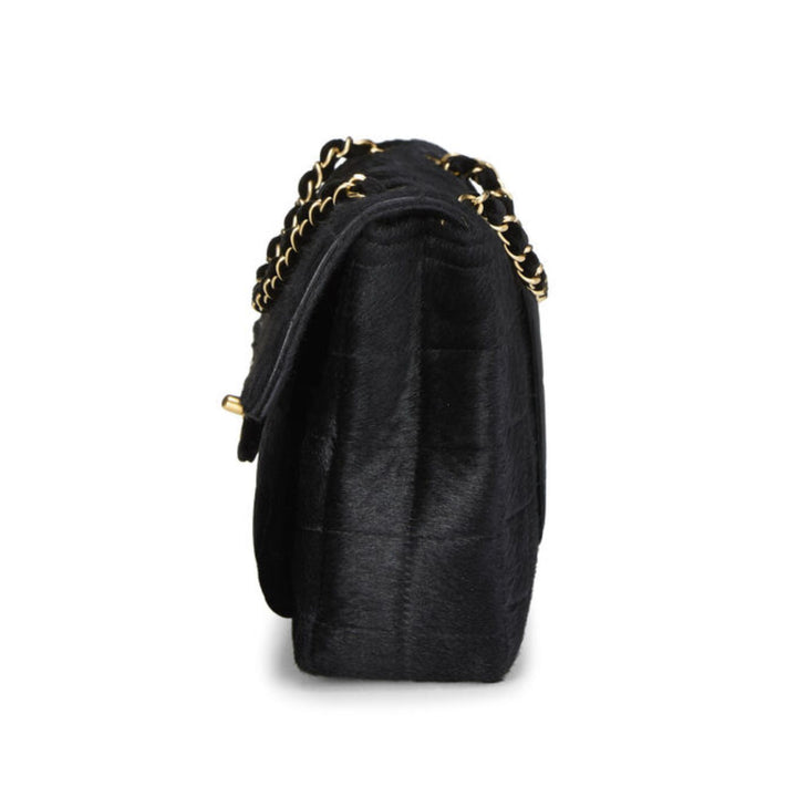 Chanel Ponyhair Chocolate Bar Shoulder Bag in Black