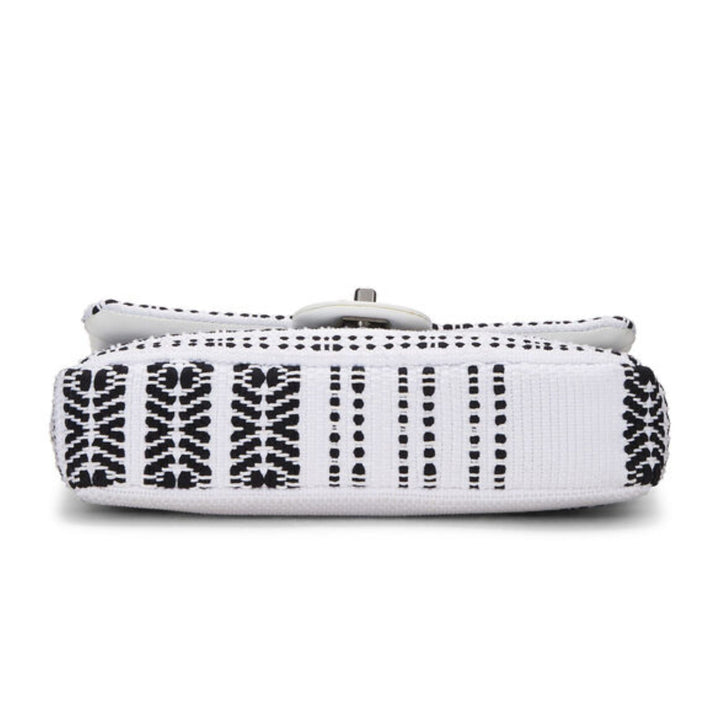 Chanel White Woven Half Flap Medium 10"