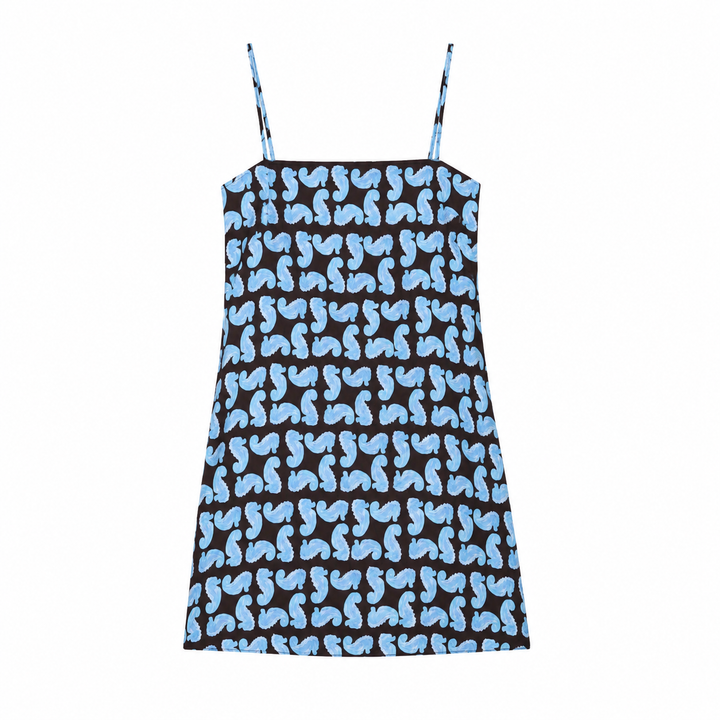 Laura Linen Mini Dress in Seahorse