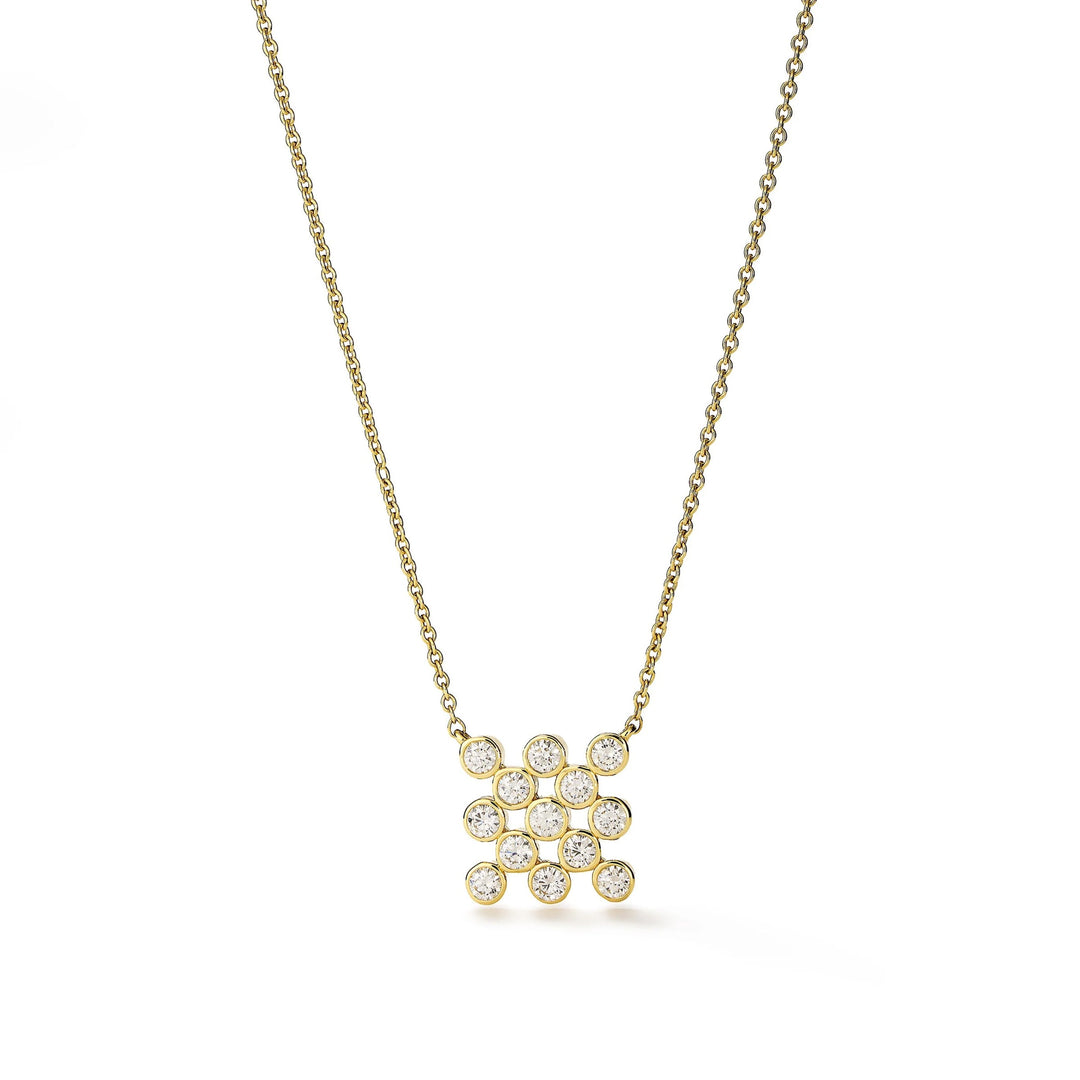 Checkerboard Pendant - 1.00ct 18KY