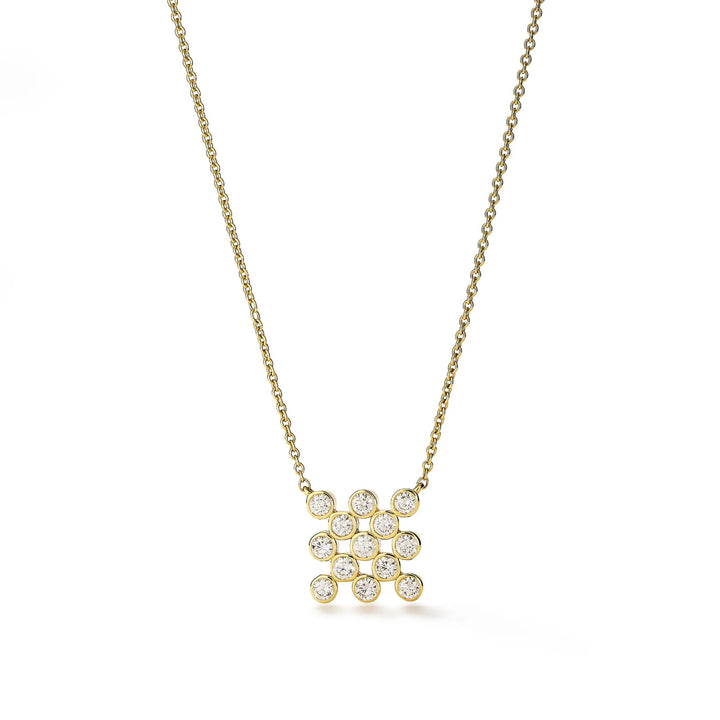 Checkerboard Pendant - 1.00ct 18KY