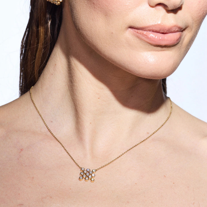 Checkerboard Pendant - 1.00ct 18KY