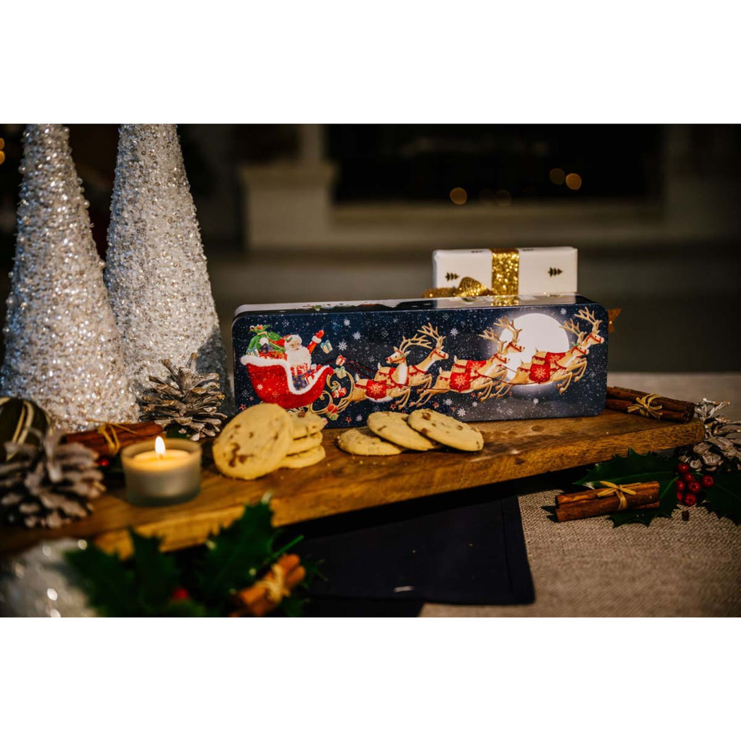 Christmas Flying Santa Tin