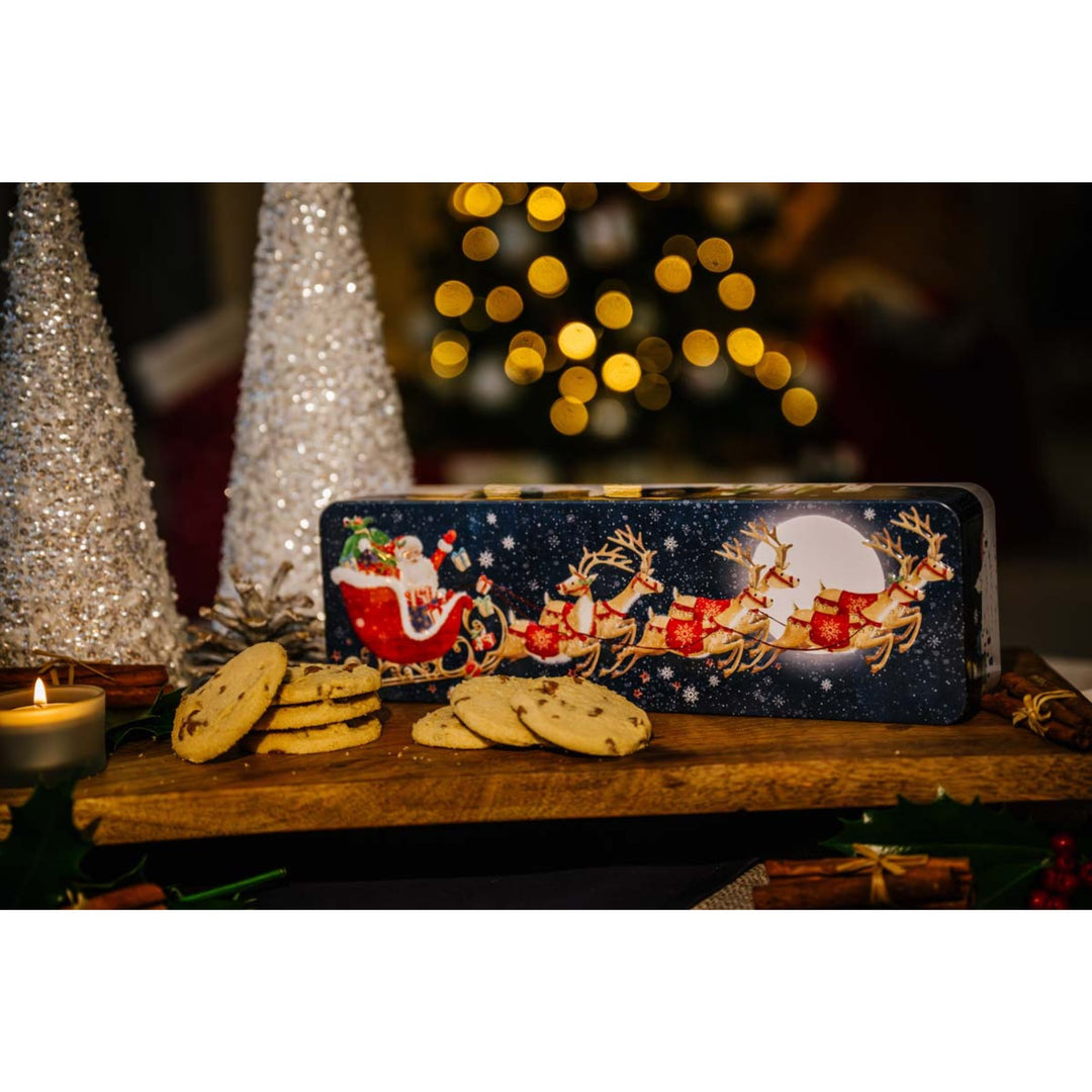 Christmas Flying Santa Tin