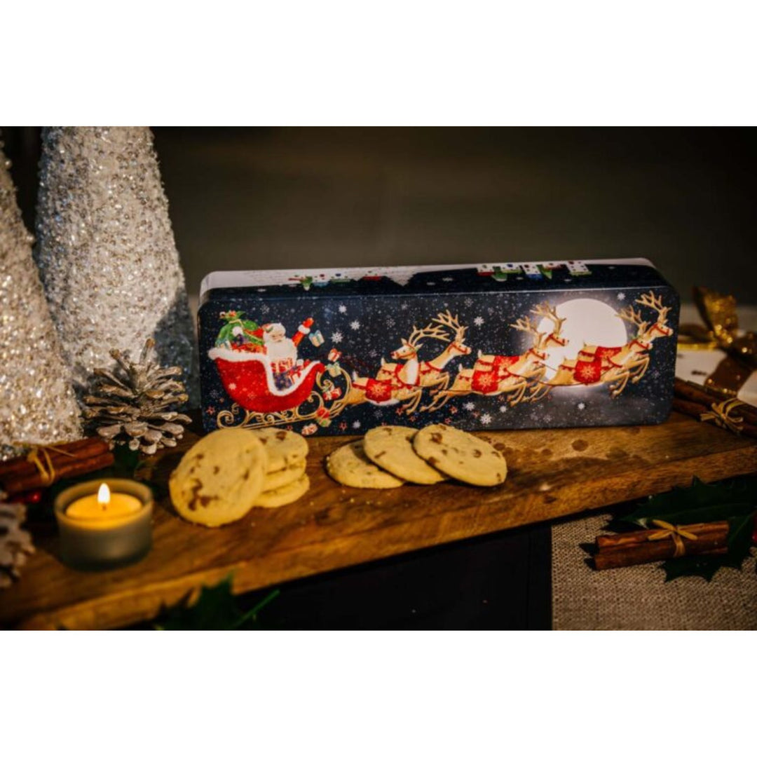 Christmas Flying Santa Tin