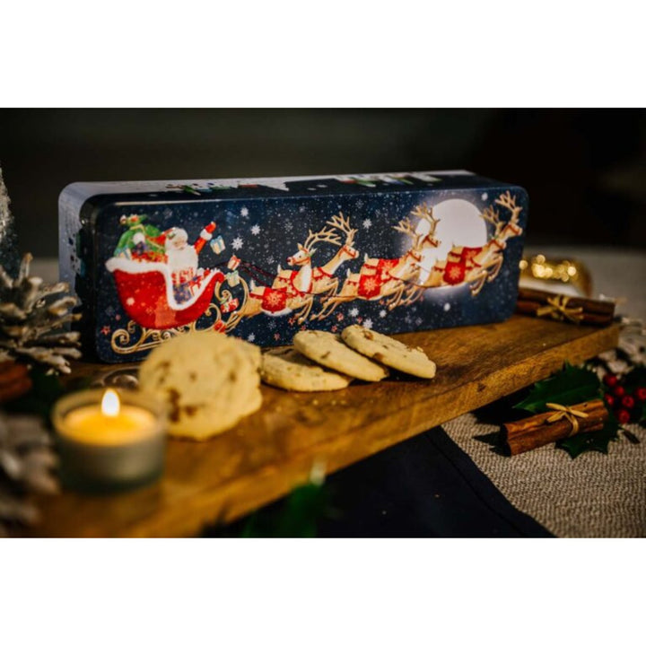 Christmas Flying Santa Tin