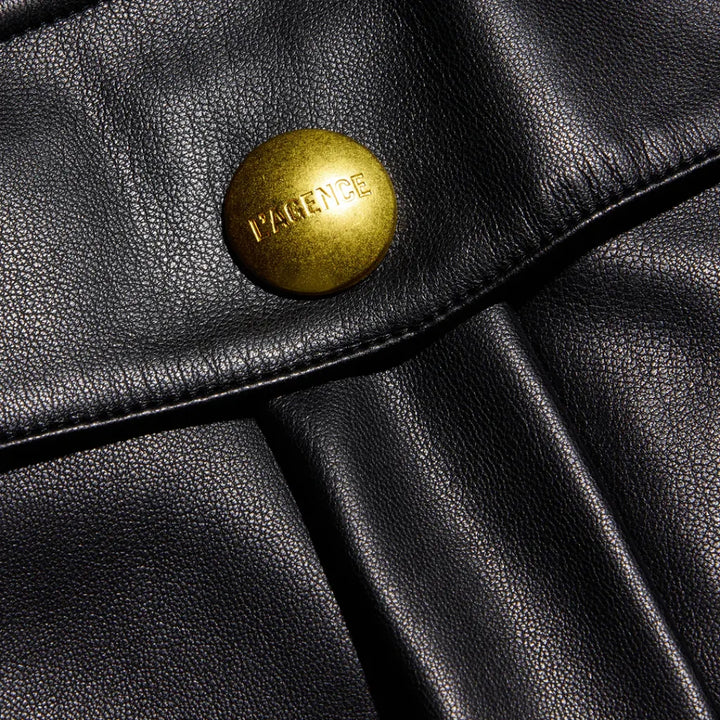Clairmont Vegan Leather Cargo Short in Black
