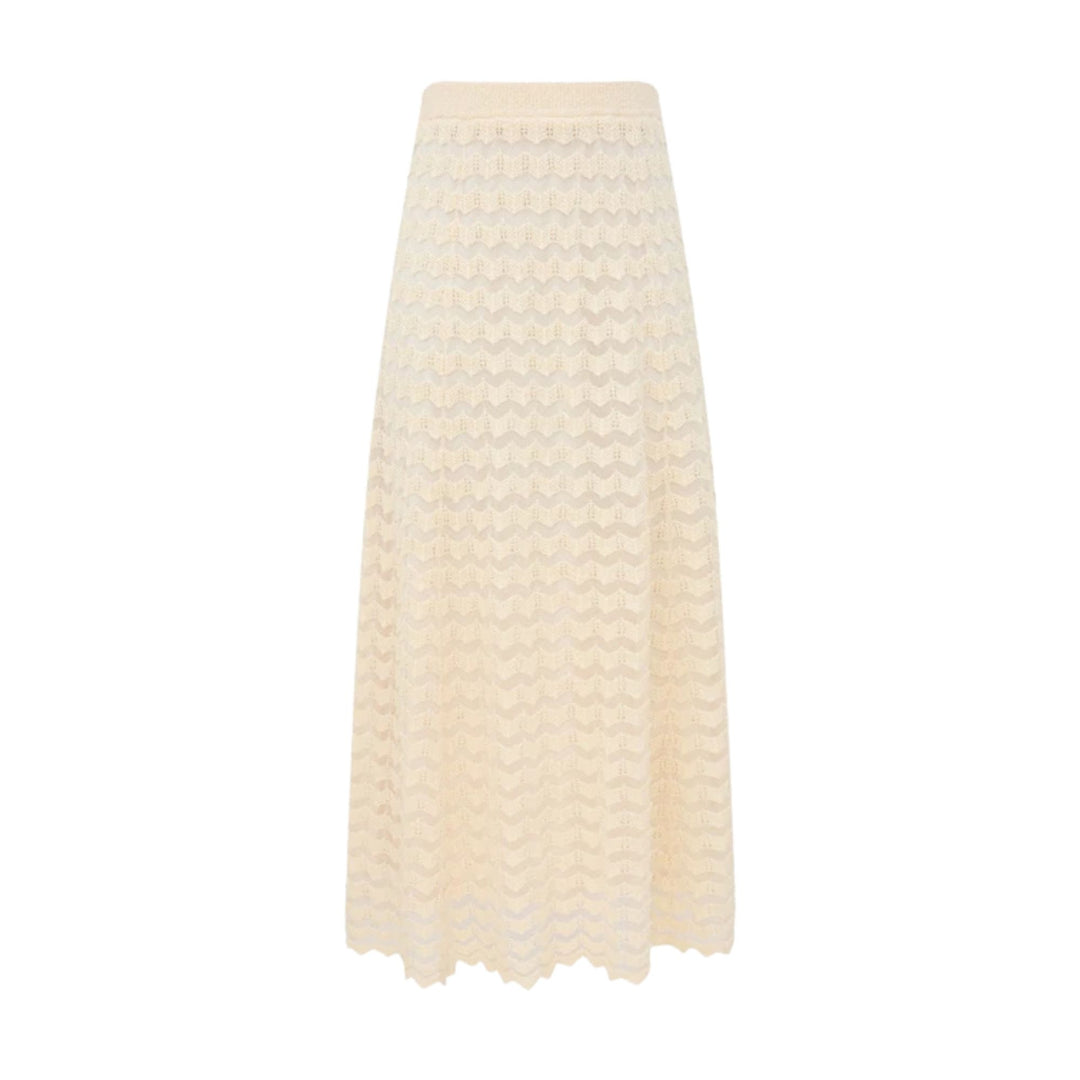 Clash Wave Skirt in Cream