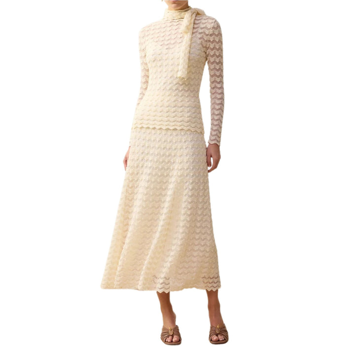 Clash Wave Skirt in Cream