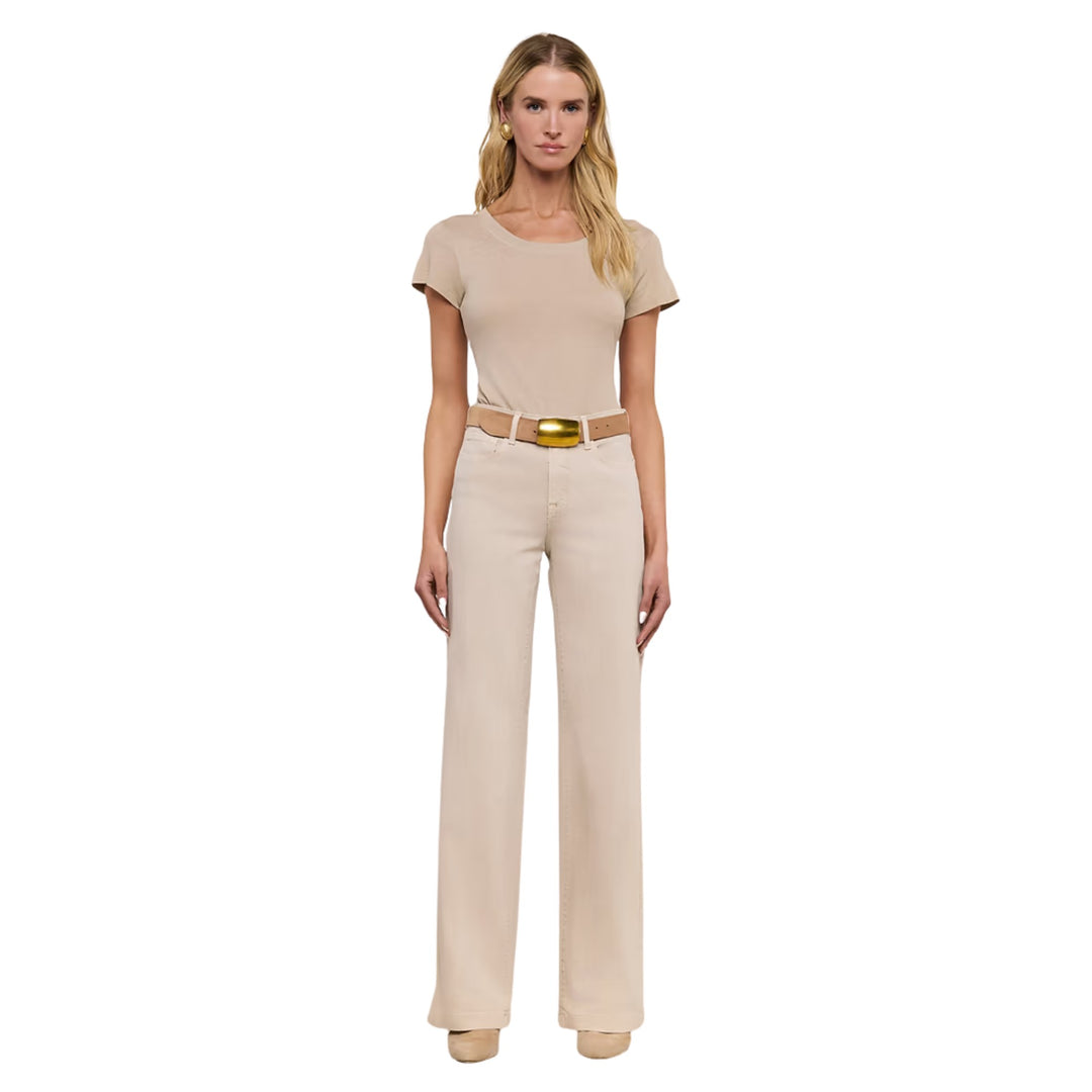 Clayton High Rise Wide Leg in Biscuit
