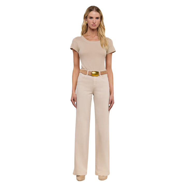 Clayton High Rise Wide Leg in Biscuit