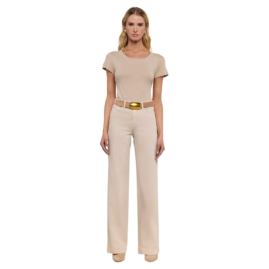 Clayton High Rise Wide Leg in Biscuit