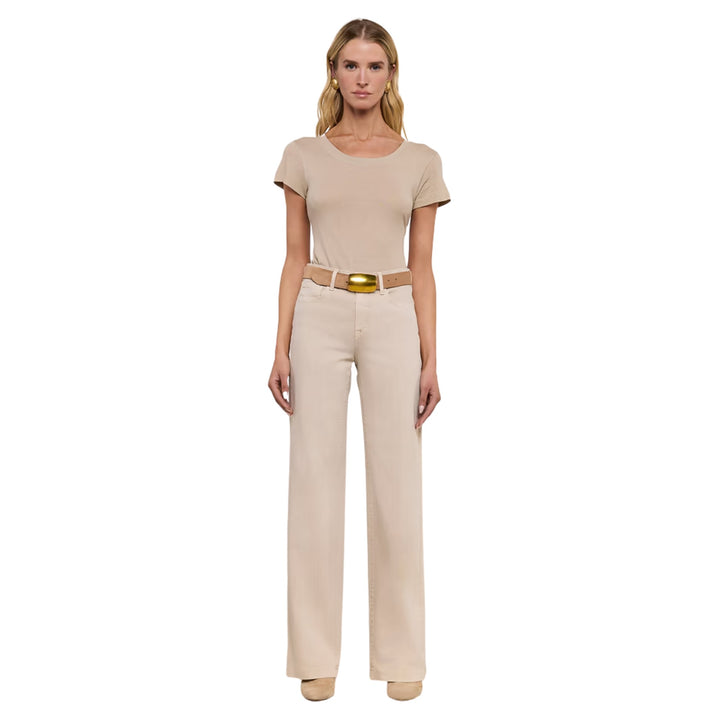 Clayton High Rise Wide Leg in Biscuit