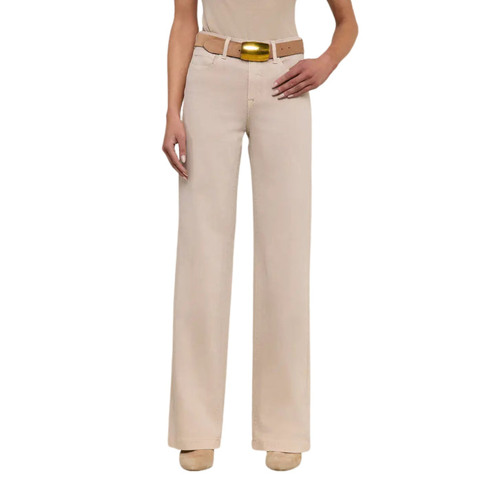Clayton High Rise Wide Leg in Biscuit