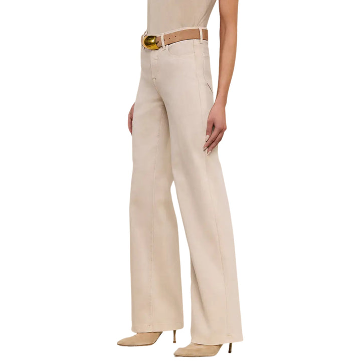 Clayton High Rise Wide Leg in Biscuit