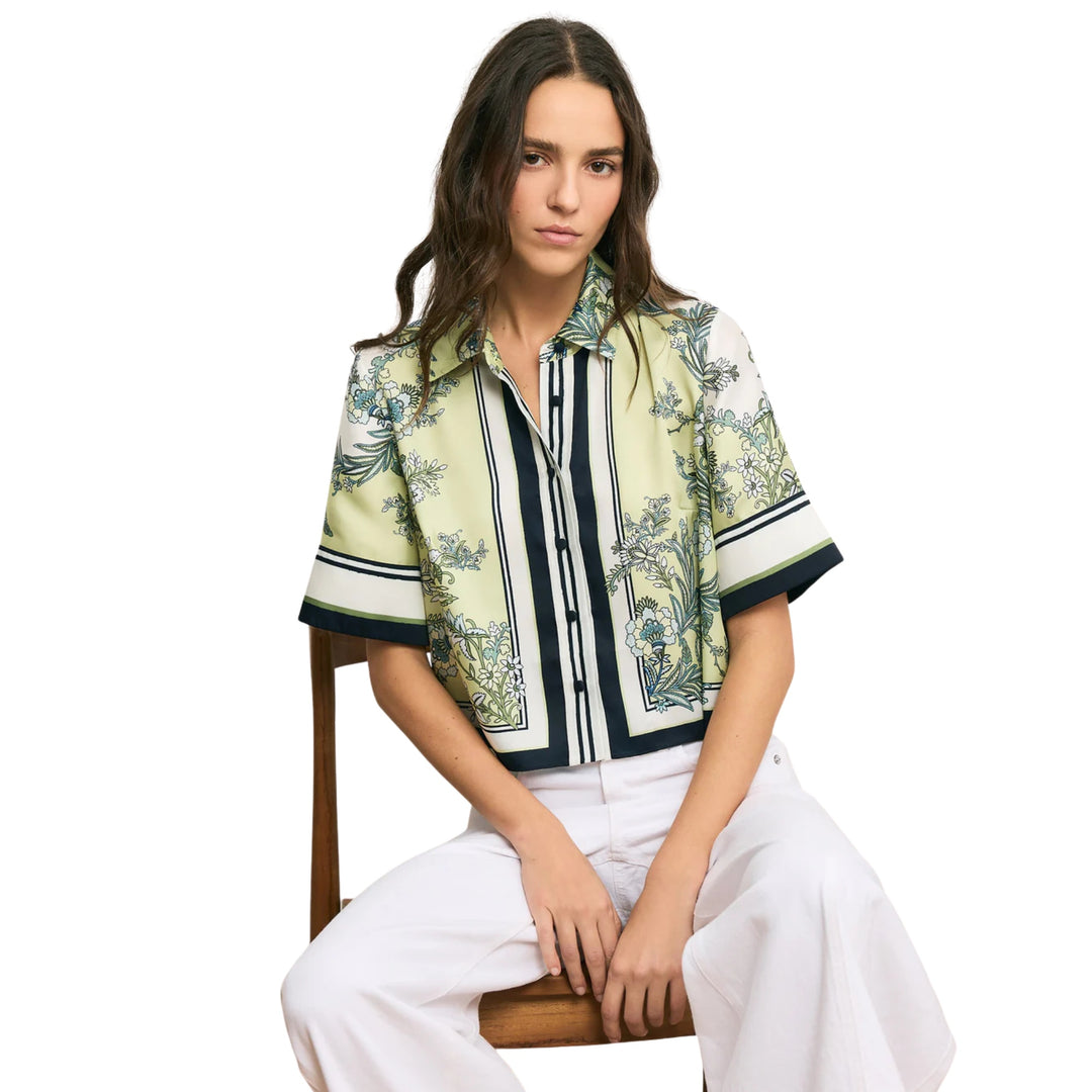 Clean Spruce Top in Light Pistachio Multi